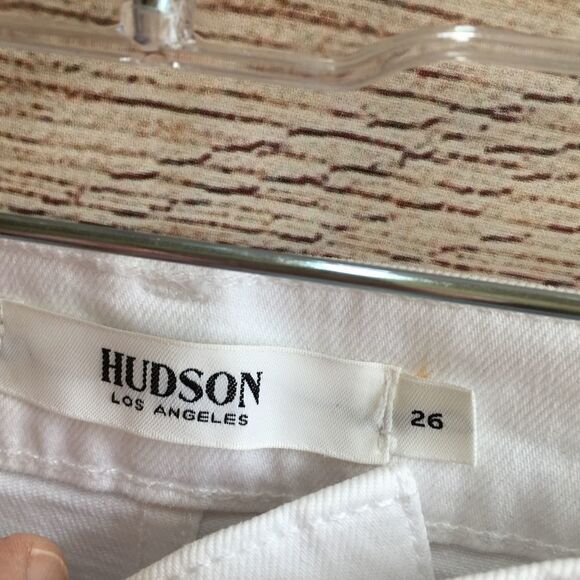 HUDSON VIPER MINI SKIRT IN WHITE DENIM - Picture 6 of 7